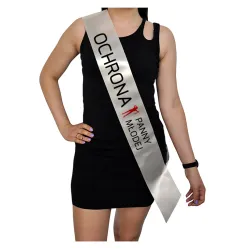 Szarfa ECRU Wieczór Panieński Ochrona Panny Młodej